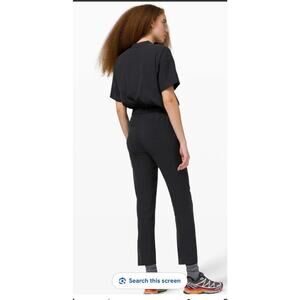 Lululemon Black Short Sleeve Jumpsuit Romper Size 6 Women’s One Piece Utility